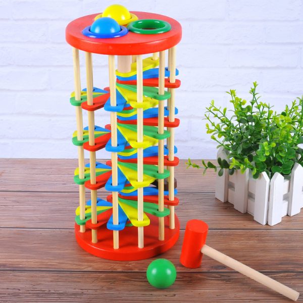 Wooden Knocking Ball and Ladder Educational Toys (3)