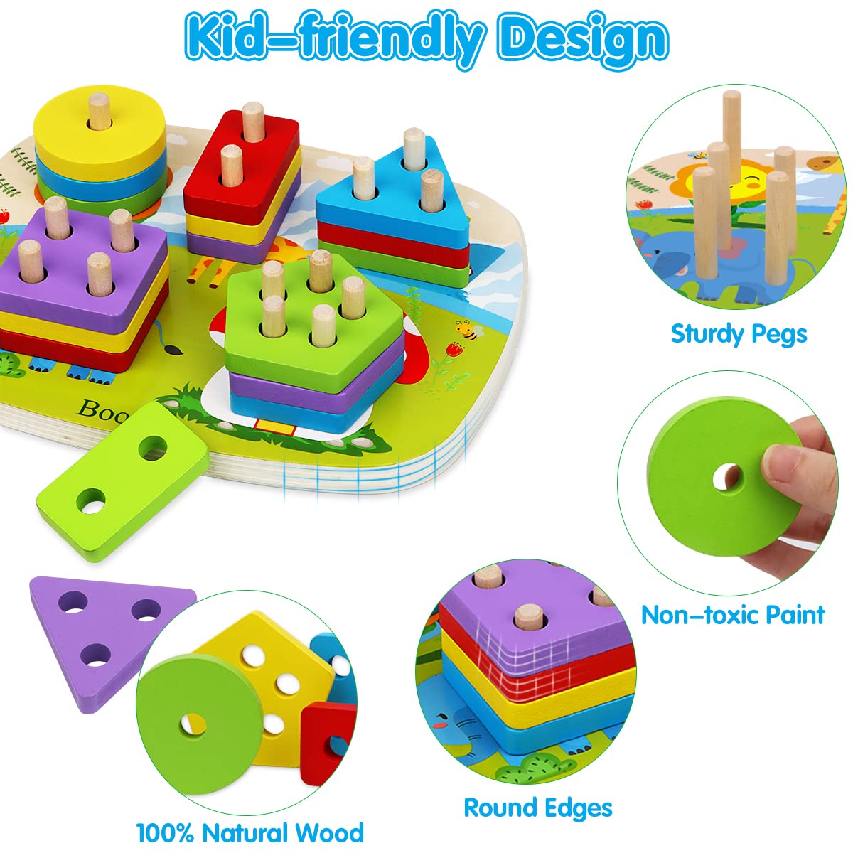 Wooden Educational Sorting Stacking Toys For Children wooden toys manufacturers